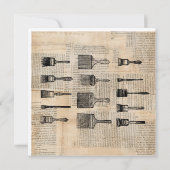 Vintage Pinselstriche Pinselstriche Druckausdruck Karte (Rückseite)