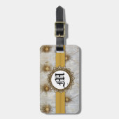 Vintage Pintuck Fabric Pin Tuck Luggage Tag Gepäckanhänger (Vorderseite vertikal)