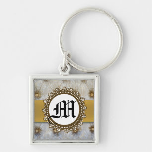 Vintage Pintuck Fabric Taylored Button Tuck Schlüs Schlüsselanhänger