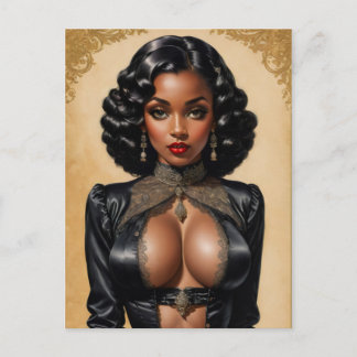 Vintage Pinup Black Girl Postkarte