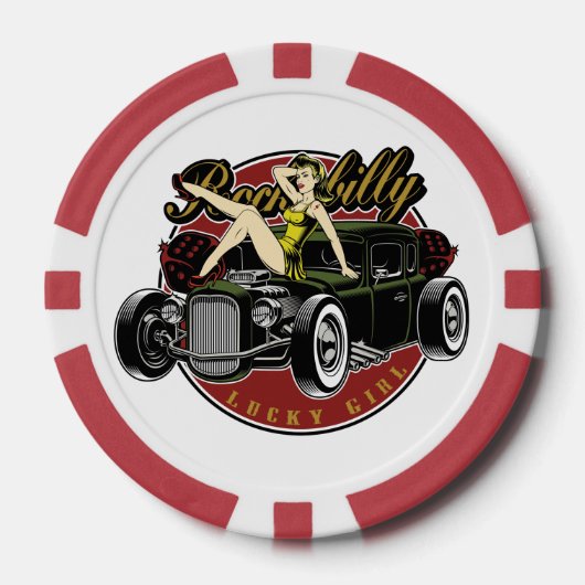Vintage Pinup Girl Pokerchips (Vorderseite)