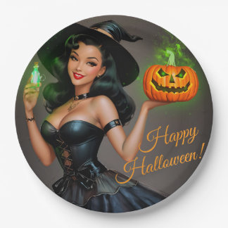Vintage Pinup Halloween Paper Teller