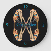 Vintage Pinups Thunder_Cove Große Wanduhr (Vorderseite)