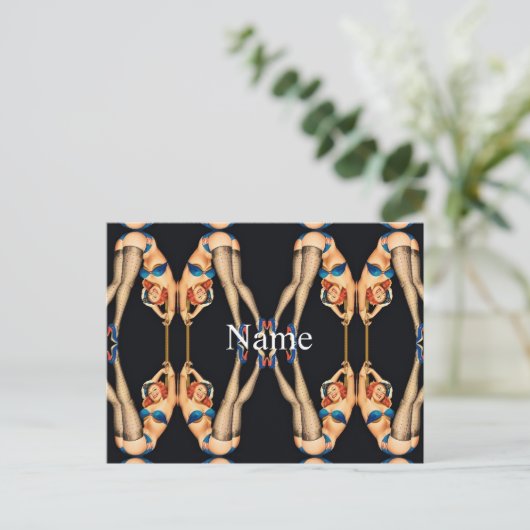 Vintage Pinups Thunder_Cove Postkarte (Stehend Vorderseite)