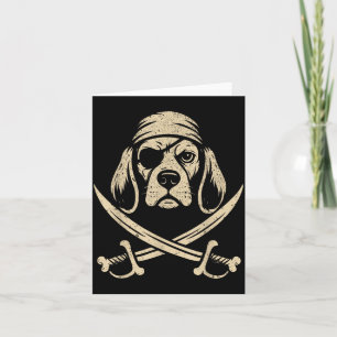 Vintage-Pirat-Beagle-Totenkopf-Halloween-Hund Karte