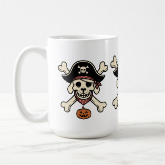 Vintage-Pirat-Hund-Halloween-Totenkopf-Kreuzknoche Kaffeetasse