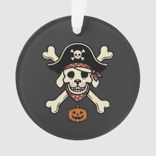 Vintage-Pirat-Hund-Halloween-Totenkopf-Kreuzknoche Ornament