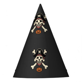 Vintage-Pirat-Hund-Halloween-Totenkopf-Kreuzknoche Partyhütchen