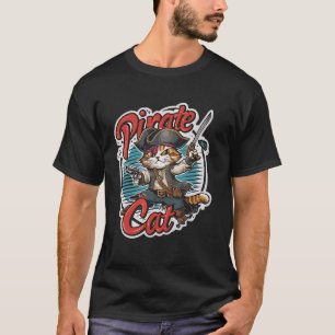 Vintage-Pirat-Katze Lustige Halloween-Katze Jolly T-Shirt