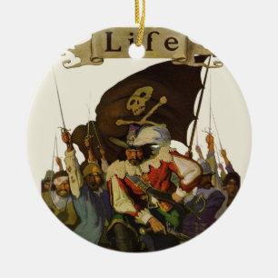 Vintage-Pirat-Leben-Wyeth-Illustration Keramikornament