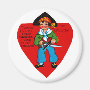 Vintage-Pirat-Valentinstag Magnet