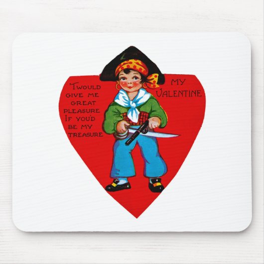 Vintage-Pirat-Valentinstag Mousepad (Vorne)