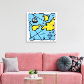 Vintage Pirate Map Stretched Canvas Print (Medium) Leinwanddruck (Insitu (Wohnzimmer))
