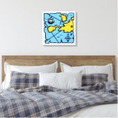 Vintage Pirate Map Stretched Canvas Print (Medium) Leinwanddruck (Insitu (Schlafzimmer))