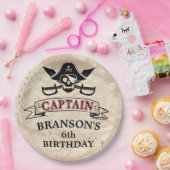 Vintage Pirate Treasmap Geburtstag Pappteller (Party)