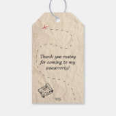 Vintage Pirate Treasure Karte Vielen Dank Geschenkanhänger (Rückseite)