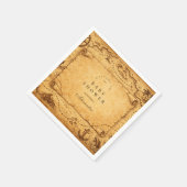 Vintage Pirate Treasure Map Baby Shower Serviette (Ecke)