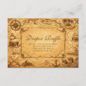Vintage Pirate Treasure Map Diapper Raffle Begleitkarte (Vorderseite)