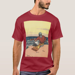Vintage-Piraten, auf einer einsamen Insel ausgeset T-Shirt