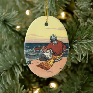 Vintage Piraten auf einer veralteten Insel Keramikornament