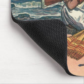 Vintage Piraten auf einer veralteten Insel Mousepad (Ecke)