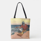 Vintage Piraten auf einer veralteten Insel Tasche (Rückseite)