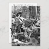 Vintage Piraten auf Schiffen, Einladung zur Hochze (Vorne/Hinten)