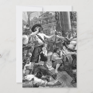 Vintage Piraten auf Schiffen, Einladung zur Hochze