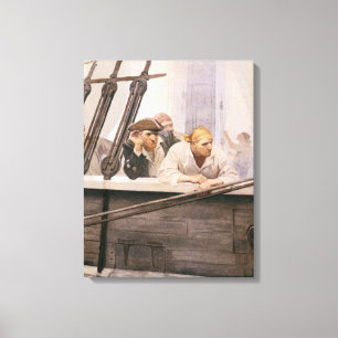 Vintage-Piraten-Brigg Covenant im Nebel von NC Wye Leinwanddruck