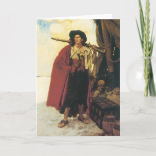 Vintage-Piraten Buccaneer war ein malerischer Burs Karte