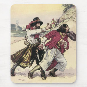 Vintage-Piraten, Duell bis zum Tod am Strand Mousepad