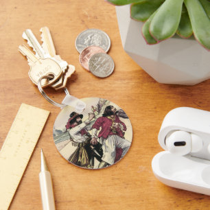 Vintage-Piraten, Duell bis zum Tod am Strand Schlüsselanhänger