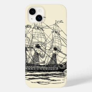 Vintage-Piraten-Galleone, Skizze eines 74-Kanonen- Case-Mate iPhone 14 Plus Hülle