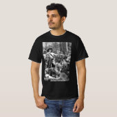 Vintage Piraten kämpfen und trinken auf dem Schiff T-Shirt (Vorne ganz)