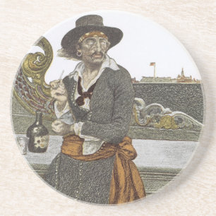 Vintage-Piraten, Kidd auf dem Deck der Adventure G Untersetzer
