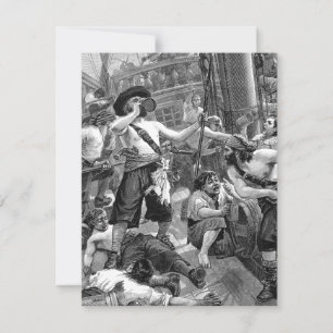 Vintage-Piraten, Lustige Einweihungsparty Einladung