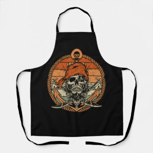 Vintage-Piraten-Schädel-Kreuzknochen-Flaggen-Stil Schürze
