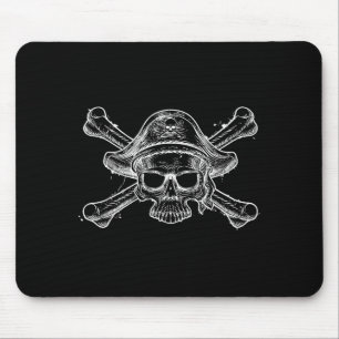 Vintage-Piraten-Schädel und Kreuzknochen-Skelett-J Mousepad