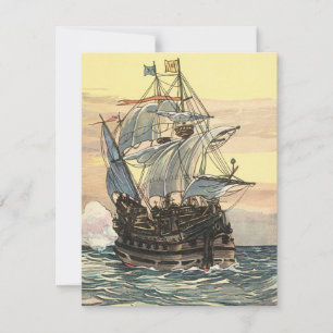 Vintage-Piraten-Schiff, Galleone segeln auf dem Oz Einladung