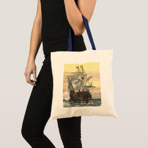 Vintage-Piraten-Schiff, Galleone segelt auf dem Oz Tragetasche