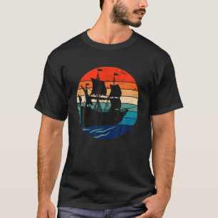 Vintage-Piraten-Schiff Retro-Nautik-Boot-Kapitän S T-Shirt
