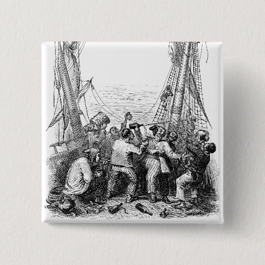Vintage Piraten und ein Schiffswrack Button (Vorderseite)