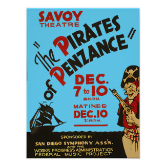 Vintage Piraten von Penzance Poster Printwerbung