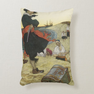 Vintage-Piraten, William Kidd beim Vergraben eines Dekokissen