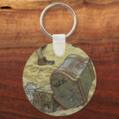 Vintage Piraten, William Kidd Burying Treasure Schlüsselanhänger (Rückseite)