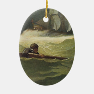 Vintage Piraten, Wrack des Bund von NC Wyeth Keramikornament