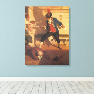 Vintage-Piratencaptain, Schwertkampf von NC Wyeth Leinwanddruck