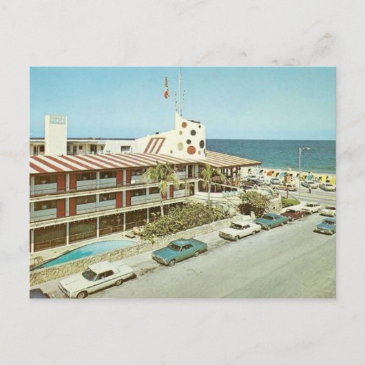Vintage Piratenflagge Hotel Ft. Lauderdale Florida Postkarte (Vorderseite)