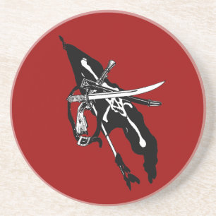 Vintage-Piratenflagge, Jolly Roger Totenkopf Sandstein Untersetzer