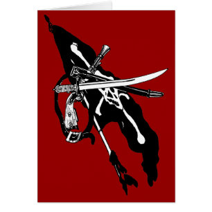 Vintage-Piratenflagge, Jolly Roger Totenkopf und K